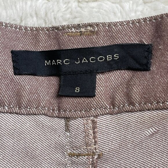 Y2K Vintage Marc Jacobs Women's Brown Skinny High-Rise Pleated Jeans Size 8 - Picture 5 of 14